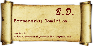 Borsenszky Dominika névjegykártya